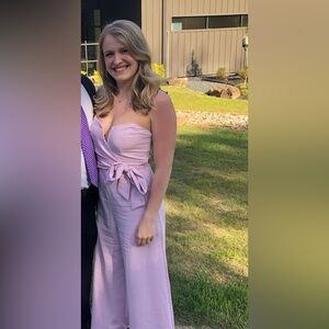 Astr Strapless Lavender Jumpsuit